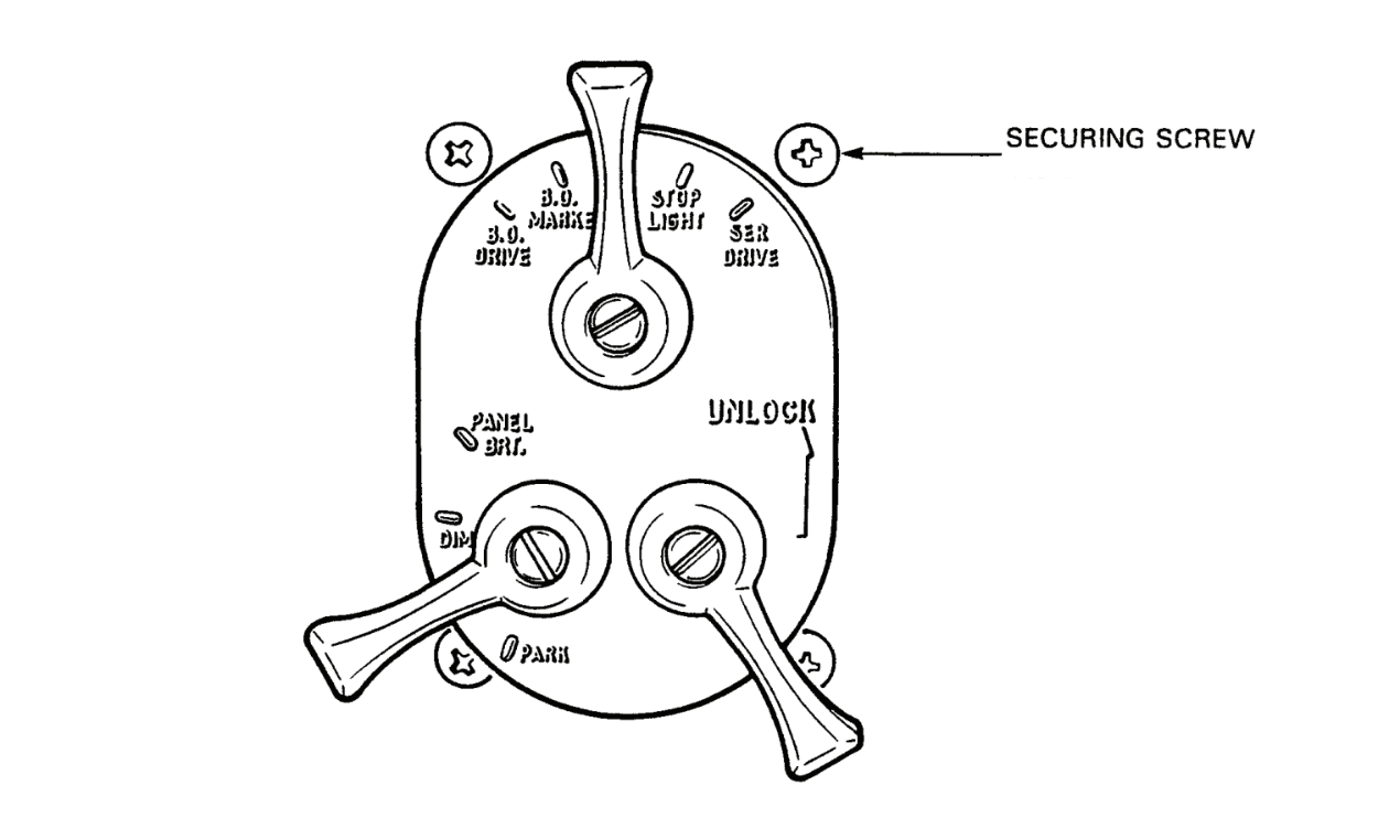 Figure 5-2-1 — Master Light Switch Securing Screws