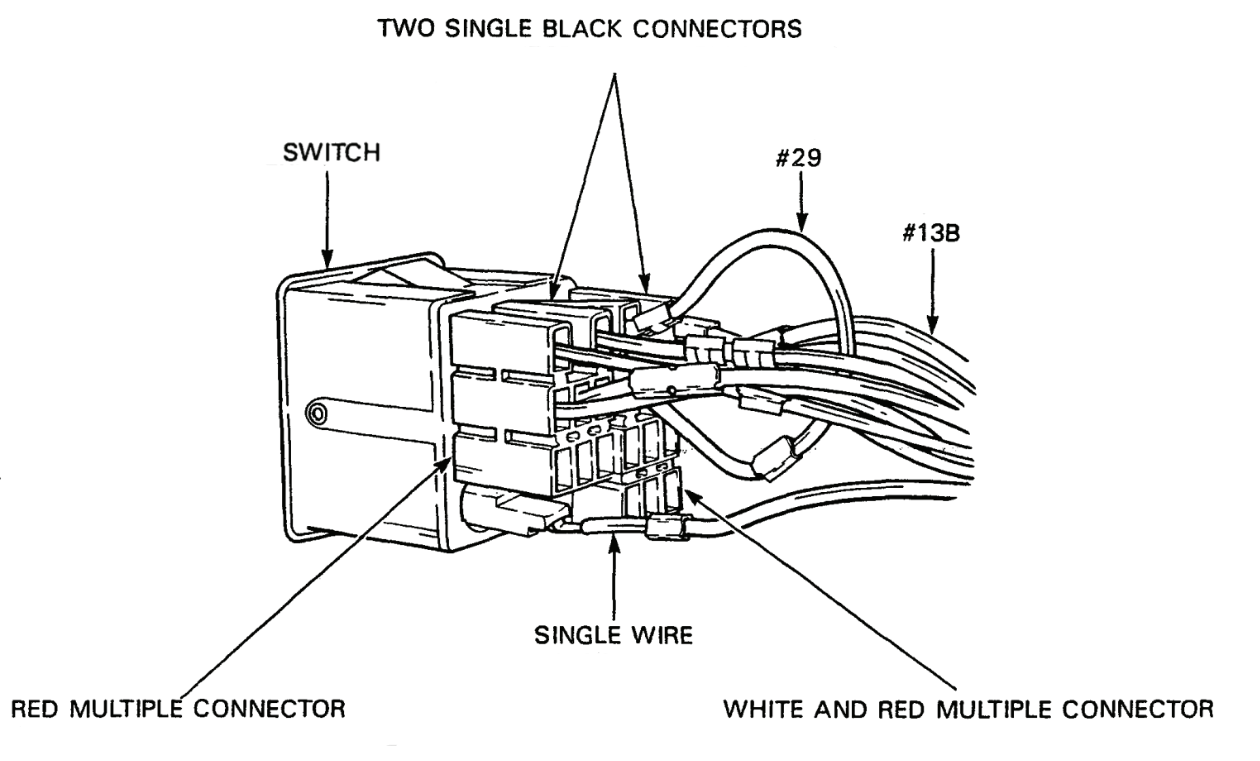 Figure 5-2-4 — Heater/Hazard Switch Connectors