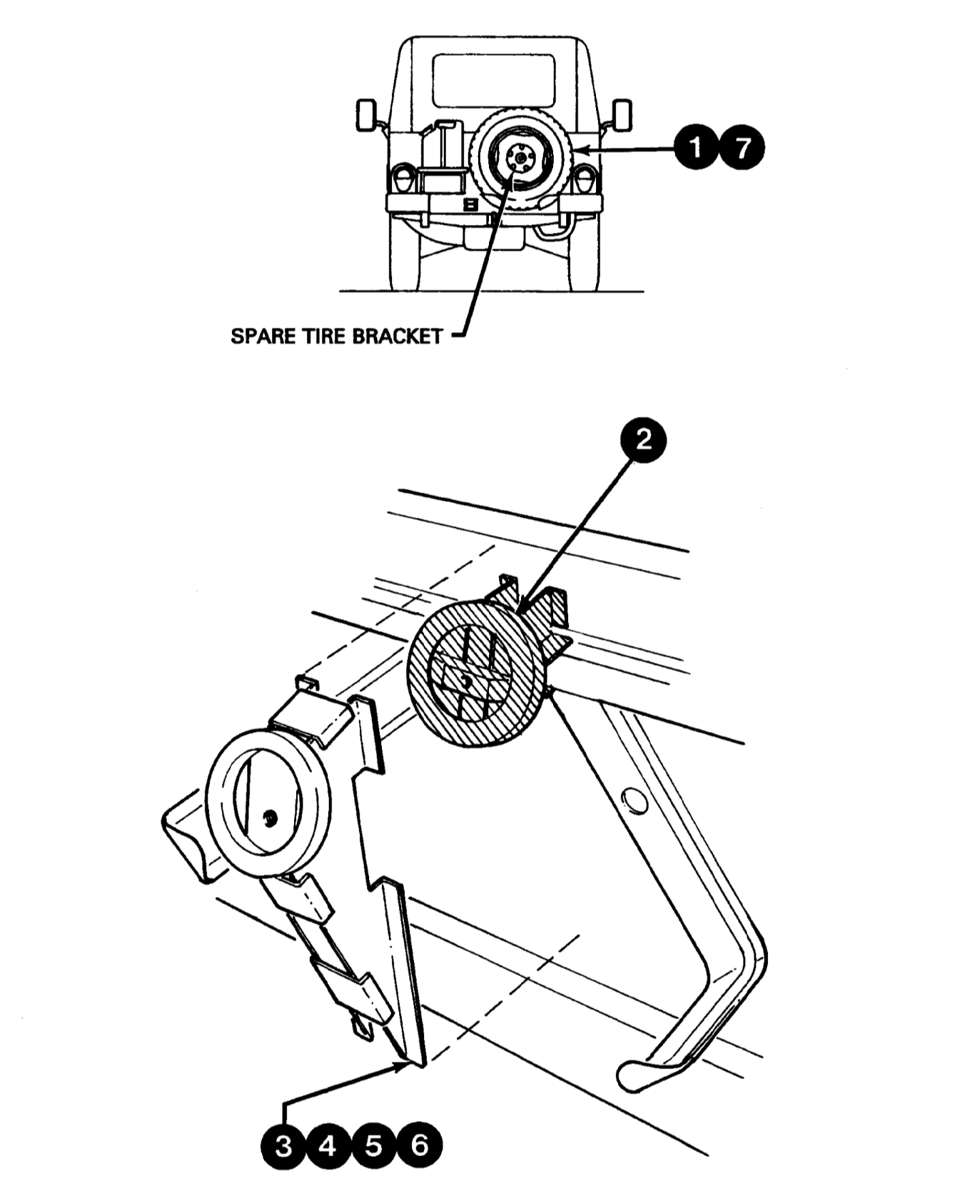 Figure 3-1-17 — Repair of Spare Tire Bracket Figure 3-1-17 — Repair of Spare Tire Bracket