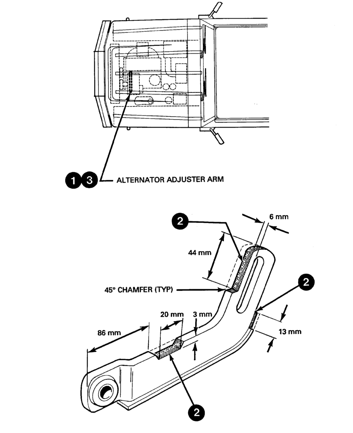 Figure 3-5-1 — Grinding of Alternator Adjuster Figure 3-5-1 — Grinding of Alternator Adjuster